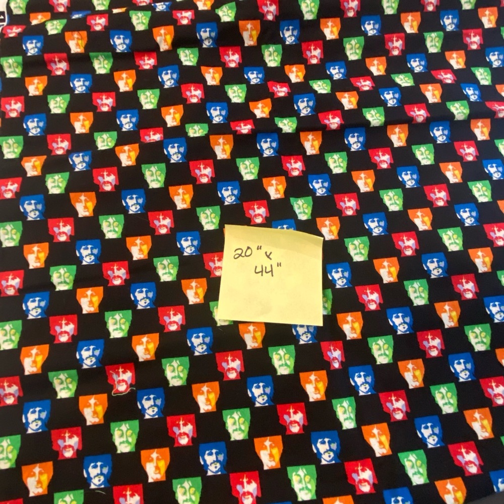 Colorful BEATLES Patterned Fabric - Picture 2 of 5